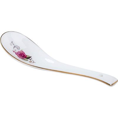 HIHELO 10-Piece Bone China Soup Spoon Set, 5.3-Inch