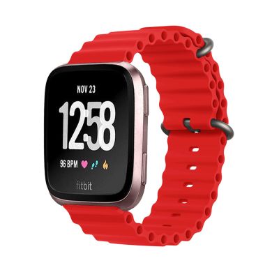 AireWiki Sport Silicone Replacement Band for Fitbit Versa 2/Versa Lite, Versa 3/Sense, Red