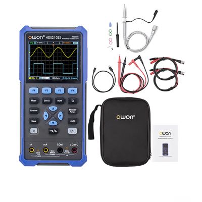 OWON HDS2102S 2-Channel Handheld Oscilloscope, 100 MHz, 20,000-Count Multimeter