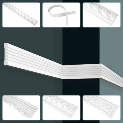 GRAND DECOR CR700 Flexi Wall Molding, 2 m, Baroque Pattern