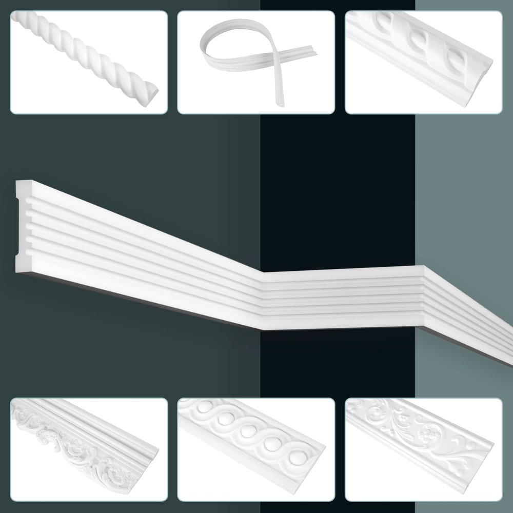 GRAND DECOR CR700 Flexi Wall Molding, 2 m, Baroque Pattern