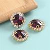 XINGMA 10-Piece Colorful Round Glass Stones for Sewing, Gold-Tip Claw Crystal Flatback Red Rhinestones view 1