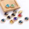 XINGMA 10-Piece Colorful Round Glass Stones for Sewing, Gold-Tip Claw Crystal Flatback Red Rhinestones view 2