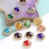XINGMA 10-Piece Colorful Round Glass Stones for Sewing, Gold-Tip Claw Crystal Flatback Red Rhinestones view 3