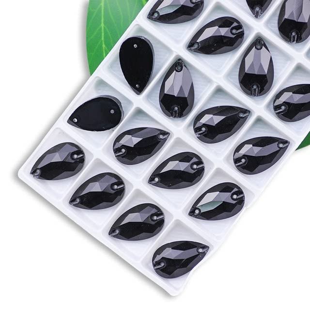 XINGMA Sew-On Rhinestone Crystal Drop Appliqués, 2 Holes, for Clothing, DIY Wedding Dresses and Shoes