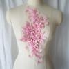 XINGMA Gold, Silver, Blue & Red Lace Appliqués with 3D Flowers and Rhinestones view 1