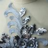 XINGMA Gold, Silver, Blue & Red Lace Appliqués with 3D Flowers and Rhinestones view 3