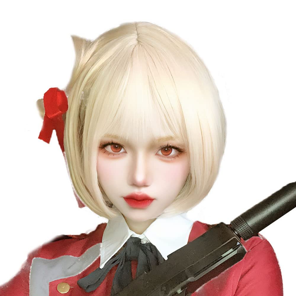 OSIAS Lycoris Recoil Nishikigi Chisato Cosplay Wig for Women and Girls