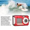 Tonysa Full HD Digital Camera, Waterproof Underwater Camera, 2.7K 48MP Video Selfie Camcorder with 16x Zoom, Front and Rear Dual LCD Screens (Red) view 4