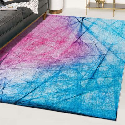 Mazovia Gro Area Rug 160 x 230 cm, Blue and Pink, Abstract Style