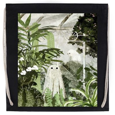 Capzy Once Again a Ghost in the Greenhouse Drawstring Sport Bag, Black