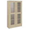 Display Cabinet with 4 Compartments and 2 Glass Doors, Sonoma Oak Look view 2