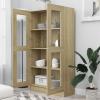 Display Cabinet with 4 Compartments and 2 Glass Doors, Sonoma Oak Look view 3