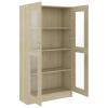 Display Cabinet with 4 Compartments and 2 Glass Doors, Sonoma Oak Look view 4