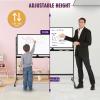 GIANTEX 120 x 60 cm Double-Sided Magnetic Whiteboard on Casters, 360° Rotatable and Height-Adjustable, with 6 Markers, 12 Magnets and 1 Eraser, for Office, Home and School (Black) view 2