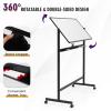 GIANTEX 120 x 60 cm Double-Sided Magnetic Whiteboard on Casters, 360° Rotatable and Height-Adjustable, with 6 Markers, 12 Magnets and 1 Eraser, for Office, Home and School (Black) view 3