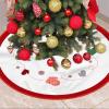 Mateju Round Plush Christmas Tree Skirt, White, 28 in view 2