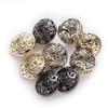 GASELO DIY Craft Sewing Buttons, 5 Round Hollow Metal Buttons for Sewing, Scrapbooking, Jackets, Suits and Sweaters, Gold, 18 mm (Color: Black) view 2