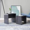 High-Gloss Gray Coffee Table Set view 1
