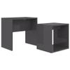 High-Gloss Gray Coffee Table Set view 2