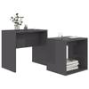 High-Gloss Gray Coffee Table Set view 3
