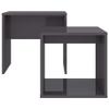 High-Gloss Gray Coffee Table Set view 4
