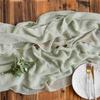 AOKSUNOVA Cheesecloth Muslin Table Runner, Wedding Decor, Eucalyptus Green view 1