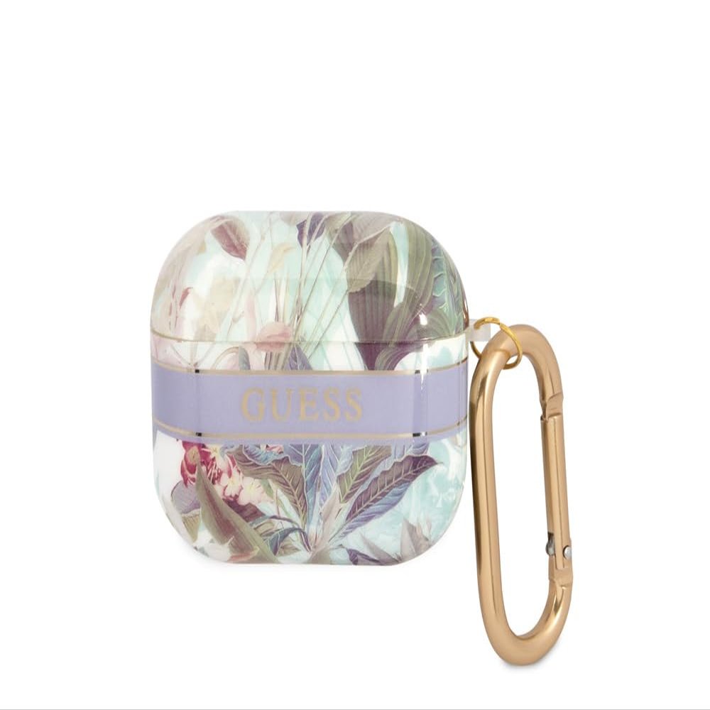 Guess GUA3HHFLU Case for AirPods 3, Purple – Flower Strap Collection
