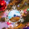 Detroit, USA City Christmas Tree Ornament, Michigan Souvenir Snowflake view 3
