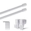 Bestlivings No-Drill Cafe Curtain Rods, 2-Pack, 60–90 cm, Pearl White view 1