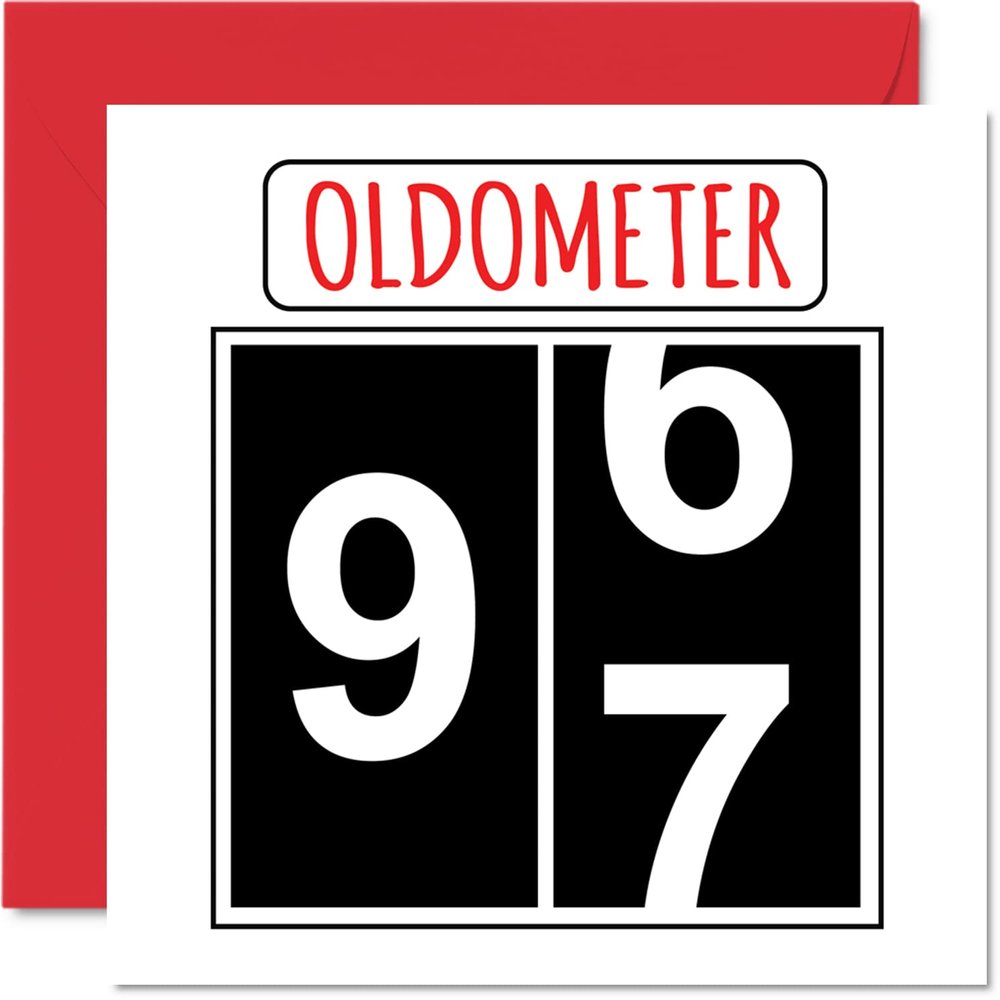 Stuff4 Funny 97th Birthday Card for Men and Women, Oldometer