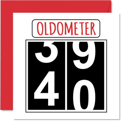 Stuff4 Funny 40th Birthday Card for Men and Women, Oldometer