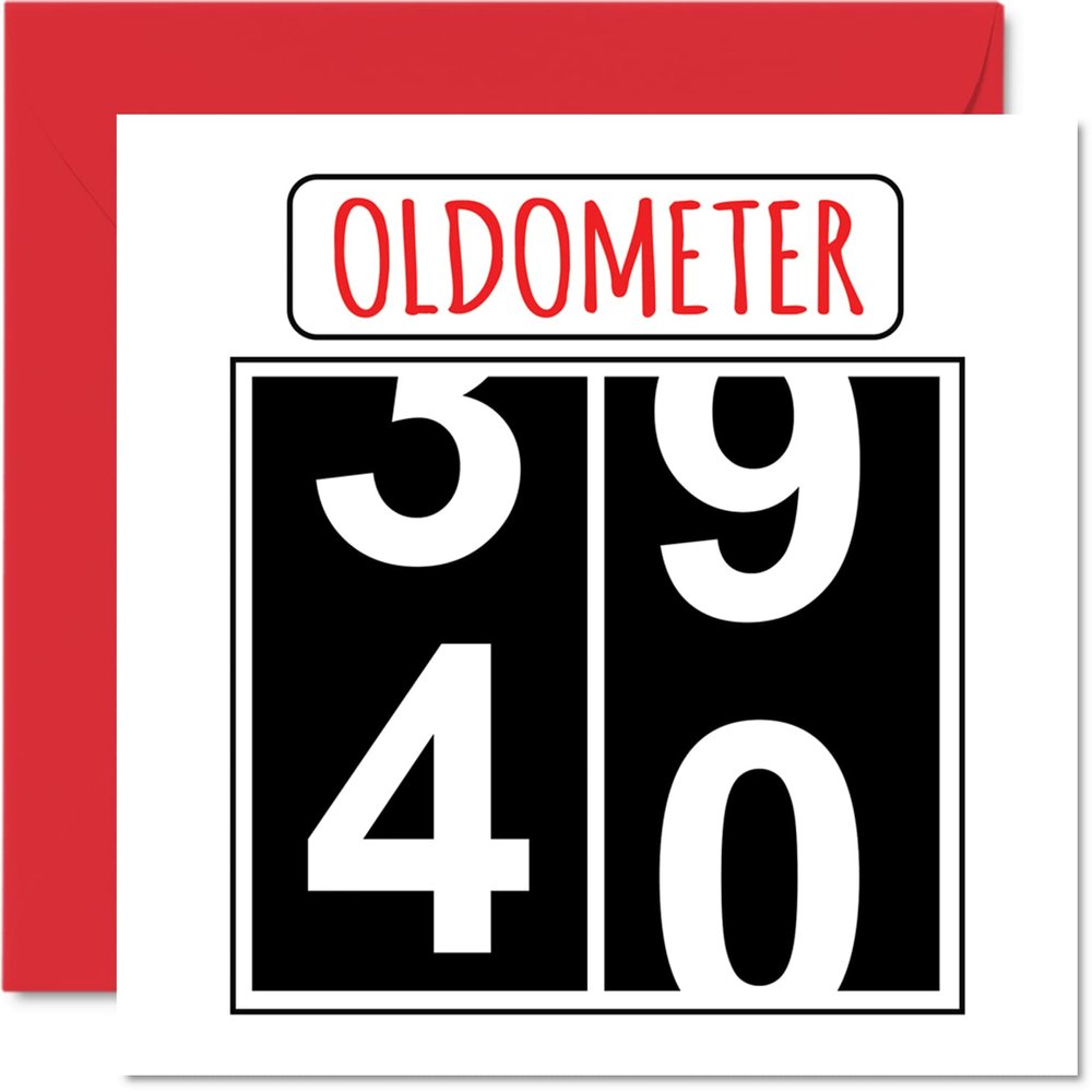 Stuff4 Funny 40th Birthday Card for Men and Women, Oldometer
