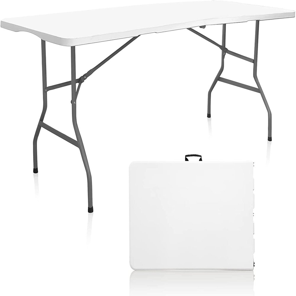 HiEthan 1.2 m Folding Half Table, Indoor/Outdoor, Plastic