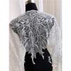 HXSCOO 1-Yard Gold, Silver and White Bridal Dress Lace Fabric Patch, 47 cm Wide (Color: White Fabric) view 1