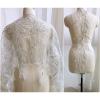 HXSCOO 1-Yard Gold, Silver and White Bridal Dress Lace Fabric Patch, 47 cm Wide (Color: White Fabric) view 2