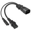 CERRXIAN 1 ft C14 to C7 + C13 Y-Splitter Power Cable view 1