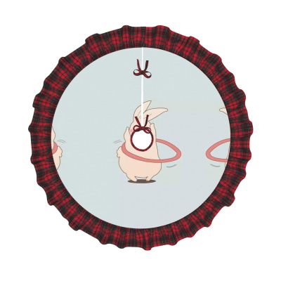 Rabbit Sports Plaid Christmas Tree Skirt, 76.2 cm, 91.4 cm, 122.9 cm Diameter
