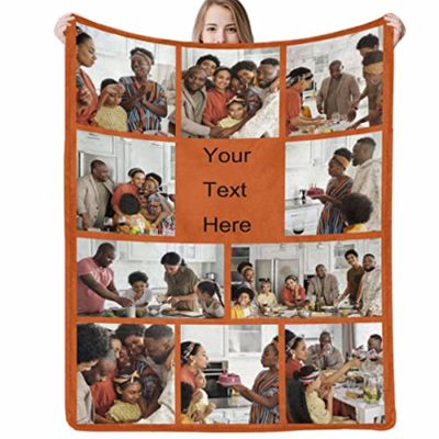 Personalized Photo Collage Blanket, Soft Custom Throw, 180 x 200 cm