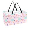 Rectangular Folding Shopping Basket, Light Pink Memphis Pattern view 1