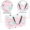 Rectangular Folding Shopping Basket, Light Pink Memphis Pattern view 2