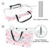 Rectangular Folding Shopping Basket, Light Pink Memphis Pattern view 3