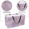 Rectangular Fabric Shopping Basket, Geometric Polygon Pattern, Purple Gold Line view 2
