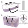 Rectangular Fabric Shopping Basket, Geometric Polygon Pattern, Purple Gold Line view 3