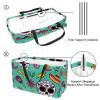 Rectangular Shopping Basket, Fabric Storage Box, Happy Skull Mexican Elements Green view 3