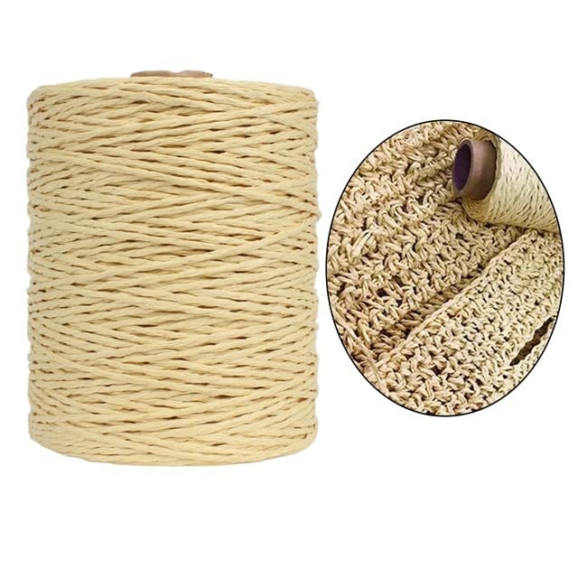 MOLUO 328-Yard Raffia Paper Twine Roll, Natural Recyclable Cord for Wrapping and Crafts