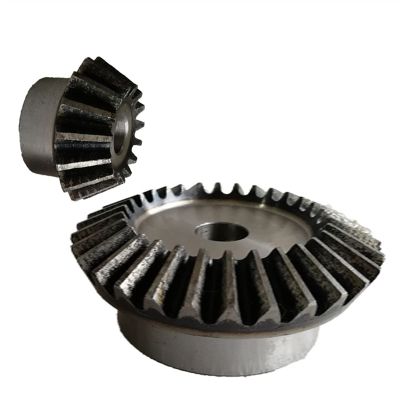 1:3 Bevel Gear Set, Module 2, 20T/10 mm + 60T/12 mm, 90° Steel Drive