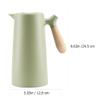 1-Liter Insulated Bottle with Wooden Handle, Green Insulated Carafe for Home view 2
