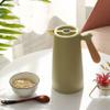 1-Liter Insulated Bottle with Wooden Handle, Green Insulated Carafe for Home view 3