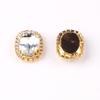 Oval Glass Crystals with Rhinestone Chain in Gold-Tone Metal Claw Settings view 3